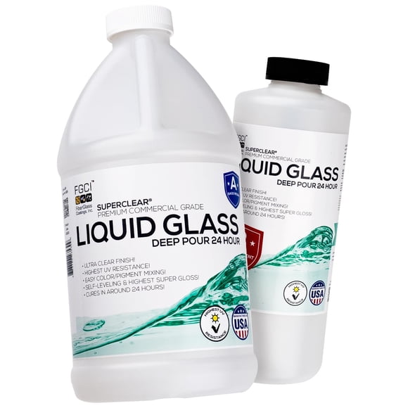 Resina epoxi Superclear tipo vidrio líquido transparente 0,75 gal de curado rápido