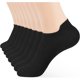 thumbnail image 1 of Xiao Hua 8 Pares de Calcetines Tobilleros, Calcetines Delgados de Algodón, Calcetines Delgados Deportivos de running de Corte Bajo Invisibles con Correa en el Talón, Negro, 1 of 4