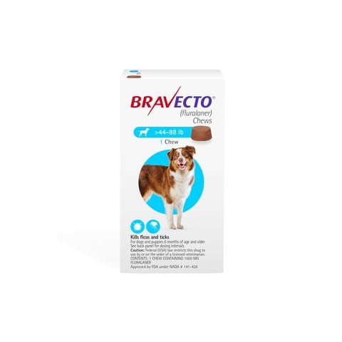 Masticable Para Perros Bravecto Flea & Tick, Suministro Para 12 Semanas, 20-40 Kg
