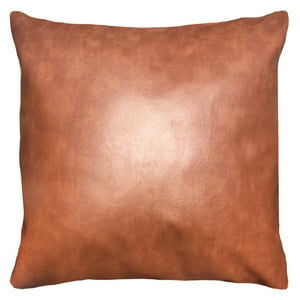 Elizabeth Peper - Cojín Decorativo Ecocuero Cafe 50X50 Relleno