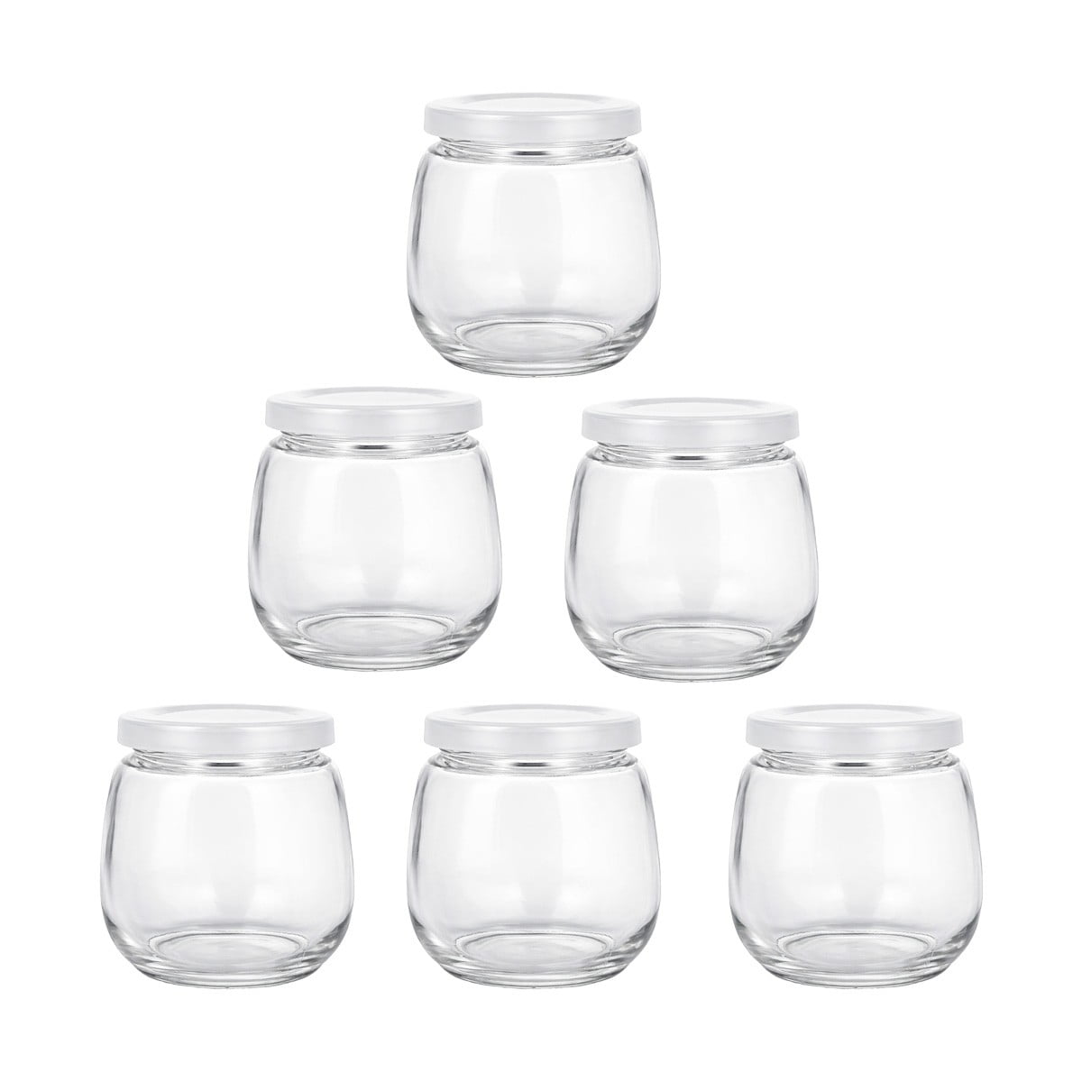 Mova - Pack De 6 Frasco De Vidrio 200cc Tapa Hermética Plastica