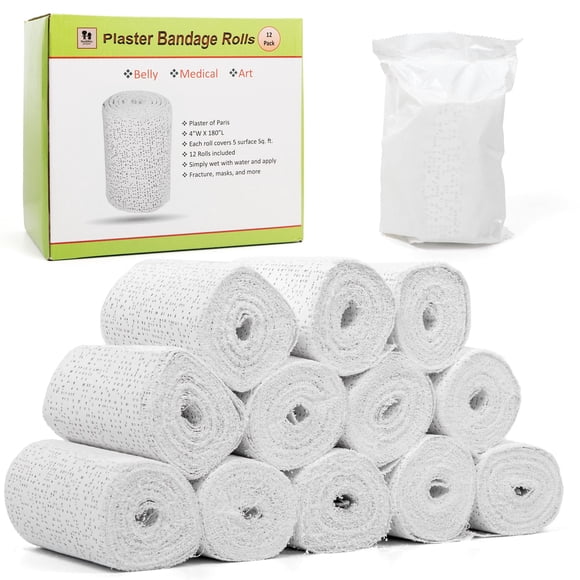 Venda de yeso Noe & Malu, 12 rollos de 4 x 180 pulgadas