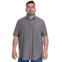 Kotting - Camisa Hombre Manga Corta Dobby Sport Cuello Semi Italiano