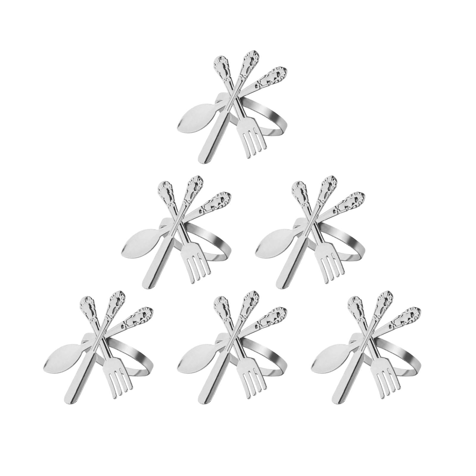 Magideal - 6 Servilleteros Con Forma De Cuchillo, Tenedor Y Cuchara, Hebillas De Servilleta De Metal, Servilletero Para Cumpleaños De Acción De Gracias, Festival