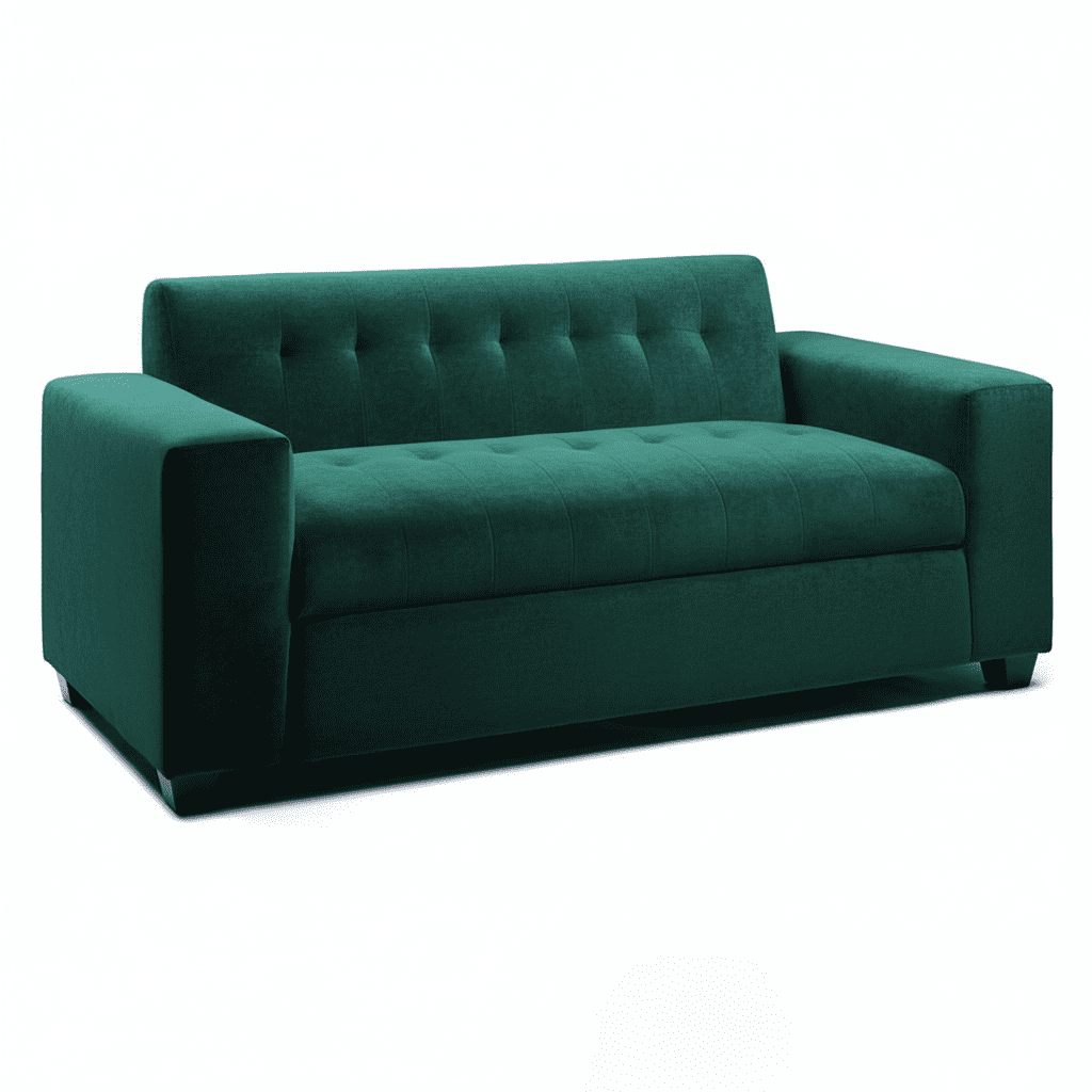 Muebles New - Sofa Tres Cuerpos Verde Felpa