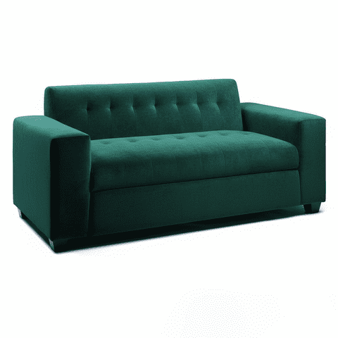Muebles New - Sofa Tres Cuerpos Verde Felpa