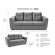 thumbnail image 4 of Sofa Alabama 3 cuerpos Tela Felpa azul, 4 of 4