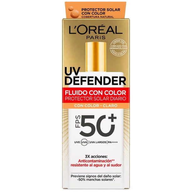 Crema Facial L'oreal Paris Uv Defender Piel Seca Color Claro Fps50