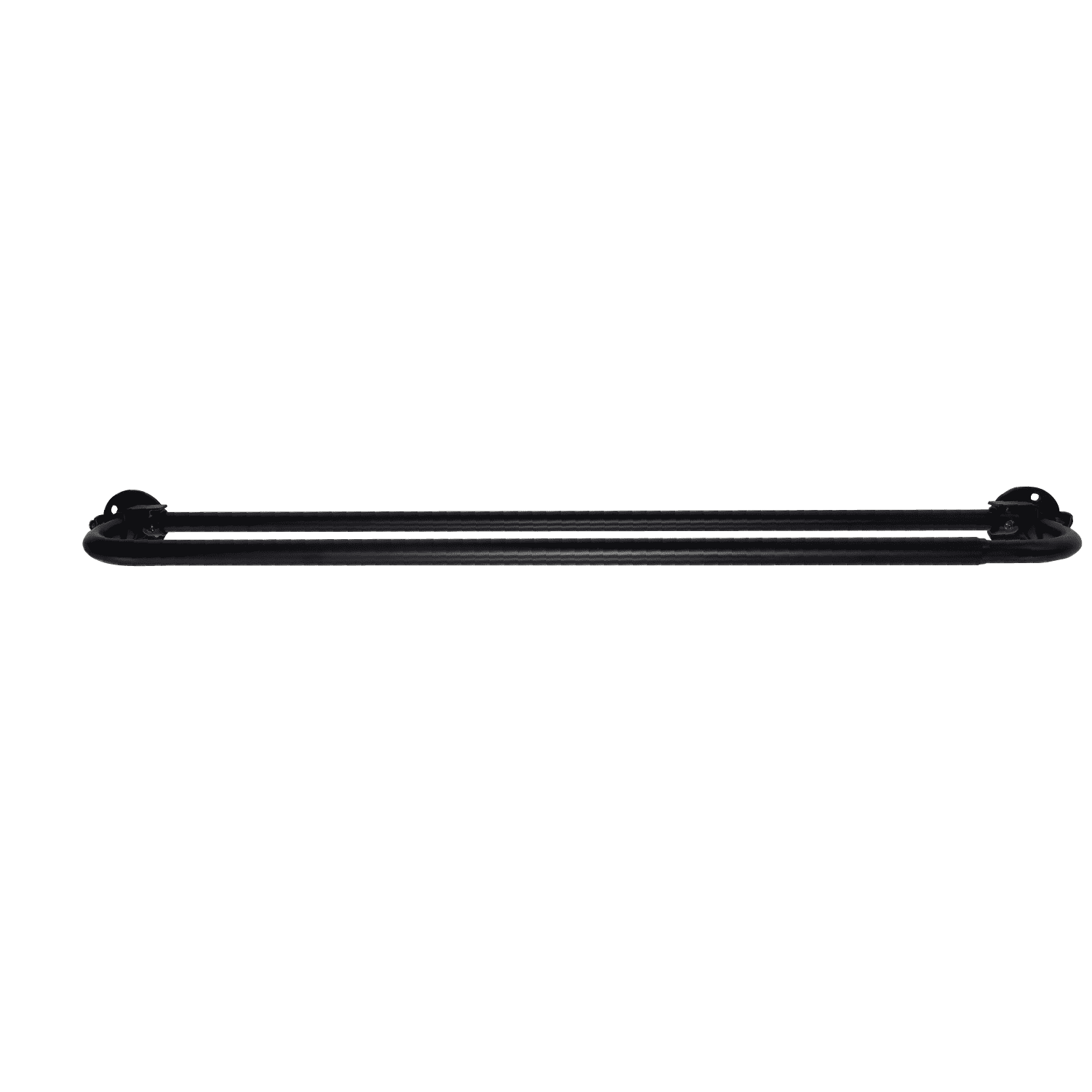 Aura Home - Set Barras Para Cortina Doble 22/25 Mm Extensible Curvo 210 A 300 Cm Color Negro