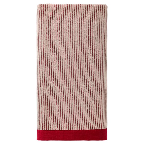 REGALWOVEN 1 Paquete Toalla de Baño de Algodón Puro a Rayas, Toalla Suave Altamente Absorbente de Secado Rápido para Baño en Casa, Hotel, Spa Rojo 55" x 28"