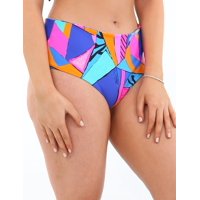 Samia - Bikini Calzón Colaless Tiro Alto Estampado Azul Xl