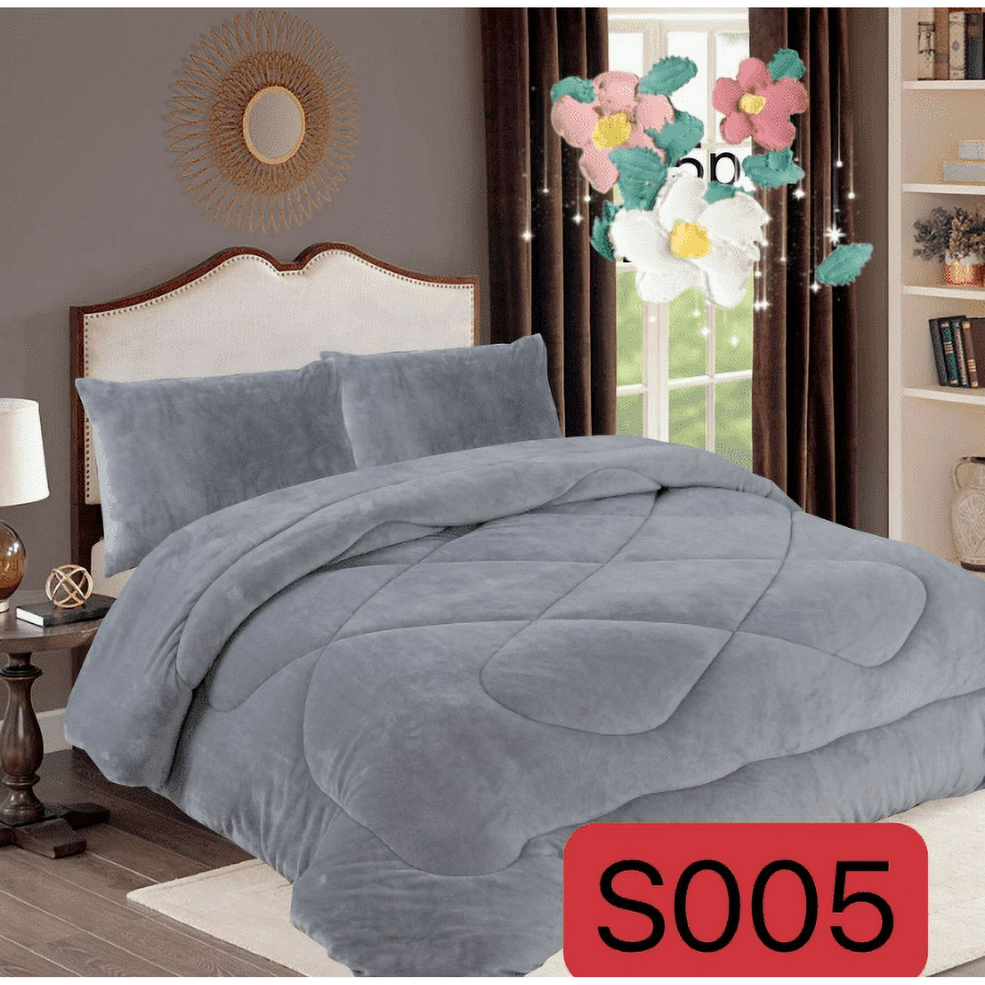 Mundo Shopping - Cobertor Plush Con Chiporro 2 Plazas Colorgris Liso