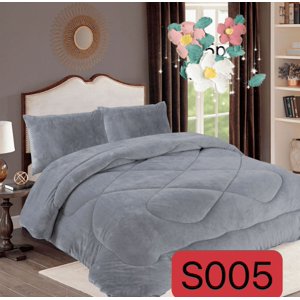 Mundo Shopping - Cobertor Plush Con Chiporro 2 Plazas Colorgris Liso