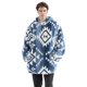 thumbnail image 1 of Manta con capucha Coleman forrada de Sherpa azul con bolsillos, 1 of 9