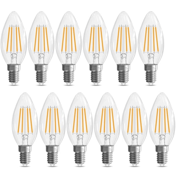 Bombilla LED GVVooHome E12, candelabro, 4 W, 400 lm, 2700 K, 90 unidades, CRI, 12 unidades