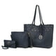 thumbnail image 1 of Set de 3 Piezas para Mujer, MKF Collection, Bolso Tote de Compras, Bolso Crossbody, y Cartera - Mariahna, Cuero Vegano - Azul Marino, 1 of 3