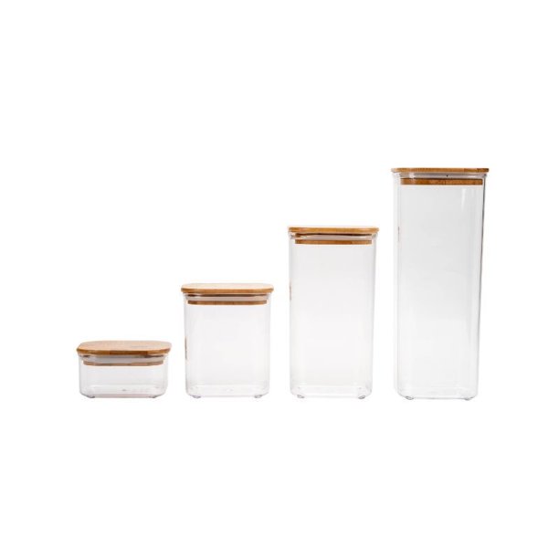 Set 4 Canisters Con Tapa De Bambú | Lider