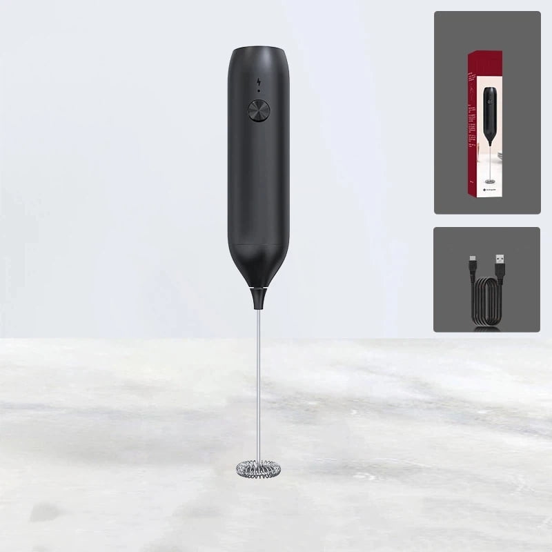 Xusx111 - Espumador De Leche Recargable De Mano, Mezcla De Bebidas De Varilla De Espumador De Café Con Batido De Acero Inoxidable Para Café, Cappuccino, Lattes, Frappe, Matcha Y Chocolate Caliente, Ne