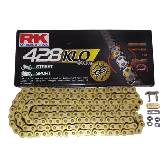 Cadena Reforzada Moto 428 X 140 Dorada Con Oring Japonesa Rk