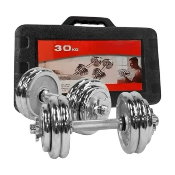 Set de Mancuernas de 30kg en Acero Cromado Lider