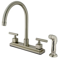 Grifo De Cocina Kingston Brass Claremont Centerset, Níquel Cepillado