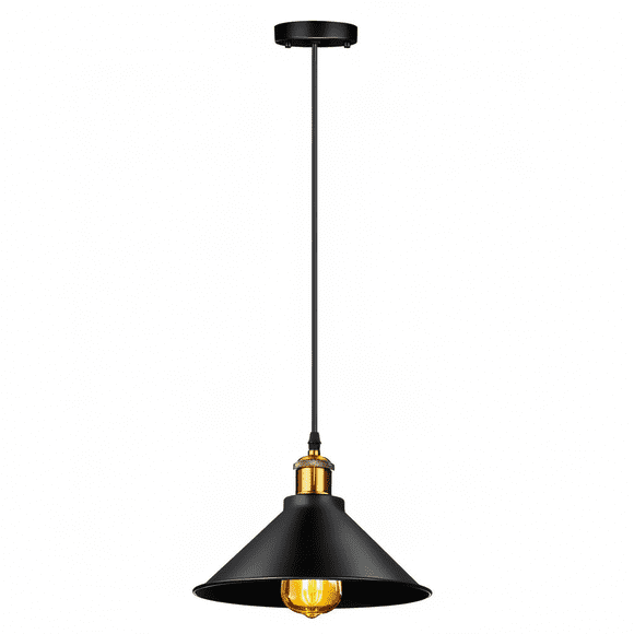 Lampara Colgante Vintage Industrial Negra E27 Retro Metal
