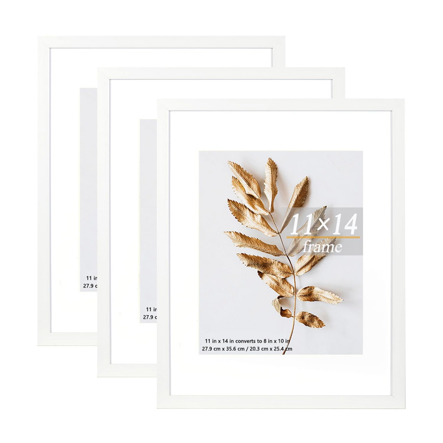 Marco De Fotos Hogaryo Blanco De 11 X 14 Cm Para 8 X 10 Cm, Juego De 3