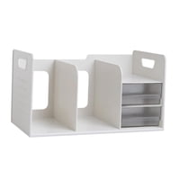 Magideal - Estante De Exhibición Para Almacenamiento De Libros Para Niños, Estantería Para Mostrador, Organizador De Libros, Organizador De Escritorio Para Regla Blanco Y Claro