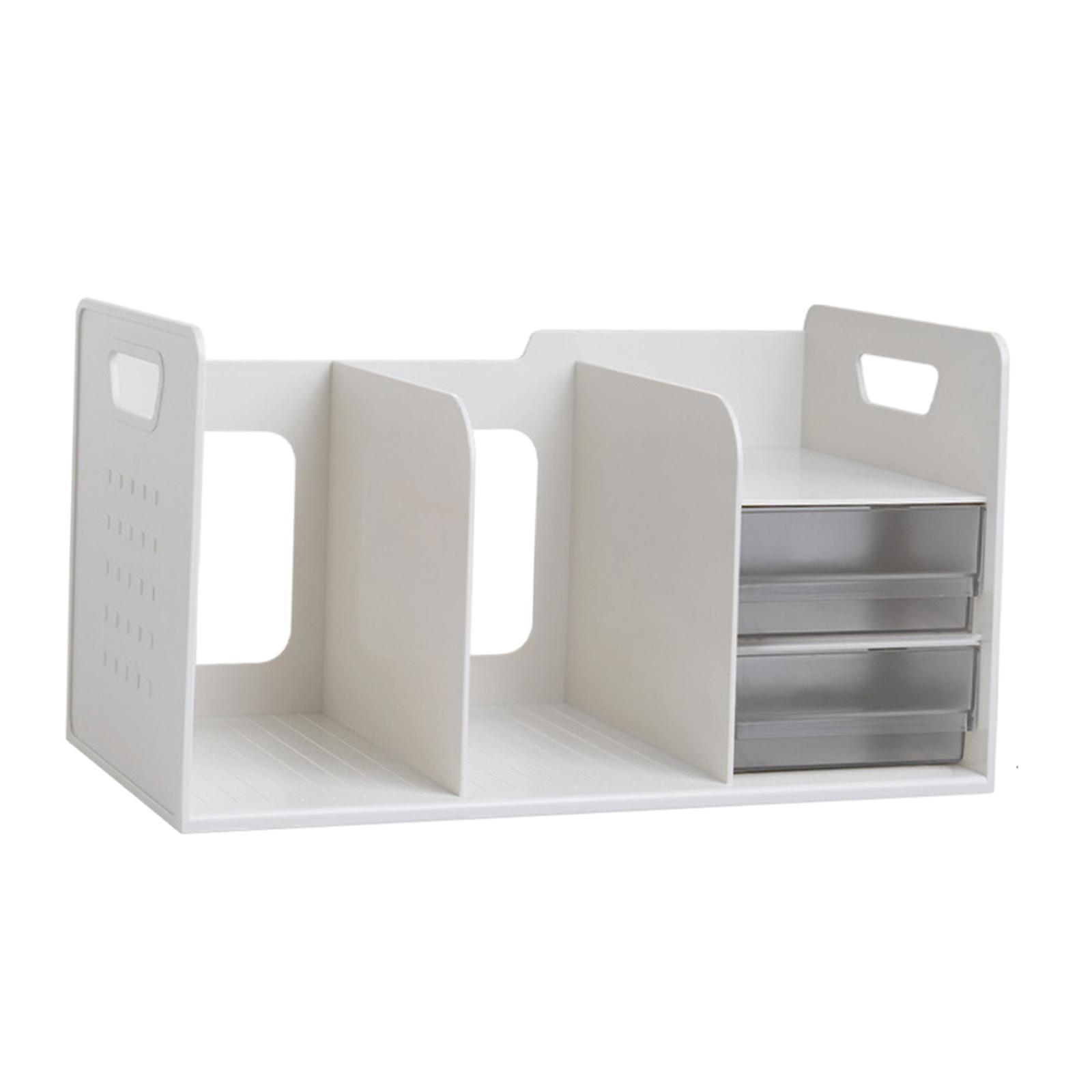 Magideal - Estante De Exhibición Para Almacenamiento De Libros Para Niños, Estantería Para Mostrador, Organizador De Libros, Organizador De Escritorio Para Regla Blanco Y Claro