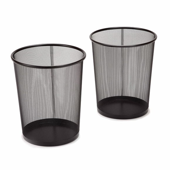 Malla de acero Trashcan Seville Classics, 6 L, negra (paquete de 2)