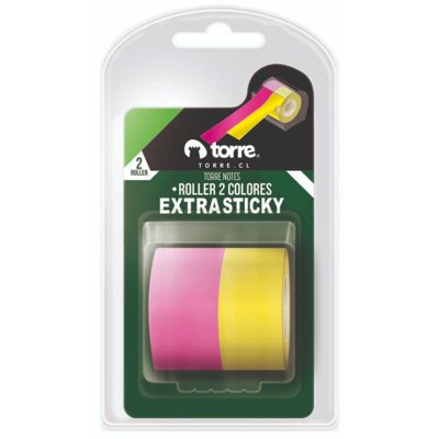 Cinta Adhesiva Roller 2 Colores Neón  Torre