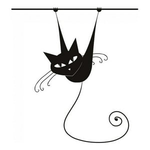 Rienda Libre Graphics - Decomural Siamese Cat Black Cat Ws-17127