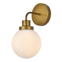 Lámpara De Pared Living District Hanson De 1 Luz De Latón Con Esmerilado