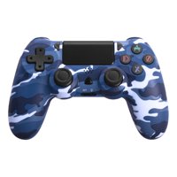 Genérico - Juego De Mandos Inalámbricos Con Cable Usb Para P4, P-4 Slim, P-4 Pro Y Pc, Azul Camuflaje