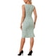 thumbnail image 3 of INSPIRE CHIC Vestido sin mangas de tweed a cuadros con cuello barco elegante en verde, 3 of 5