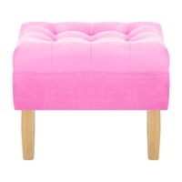 Bodevir - Pouf Wood 1C Felpa 05 Rosado