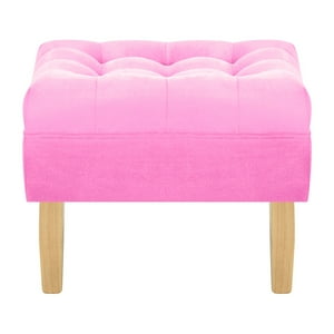 Bodevir - Pouf Wood 1C Felpa 05 Rosado