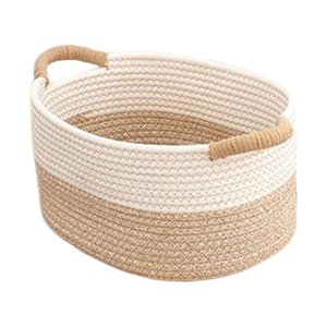 Magideal - Cestas De Cuerda Tejida Para Organización, Cesta Pequeña Y Suave Para Organización, Cesta De Regalo, Cesta De Almacenamiento Vacía Para Oficina Y Dorm 22Cmx16Cmx11Cm