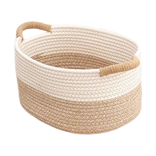 Cestas de Cuerda Tejida para Organización, Cesta Pequeña Y Suave para Organización, Cesta de Regalo, Cesta de Almacenamiento Vacía para Oficina Y Dorm 22cmx16cmx11cm