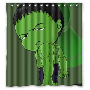 Pinghai - Cortina De Ducha De Hulk. Hombre Verde. Juego De Cortinas De Baño Con Ganchos. Tamaño: 60 X 72 Pulgadas.