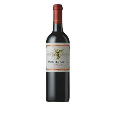Vino Tinto Alpha Merlot Botella 750 Cc Montes