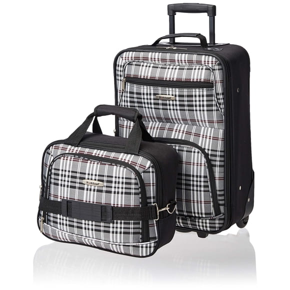 Juego de equipaje Rockland Fashion Softside Upright de 2 piezas negro