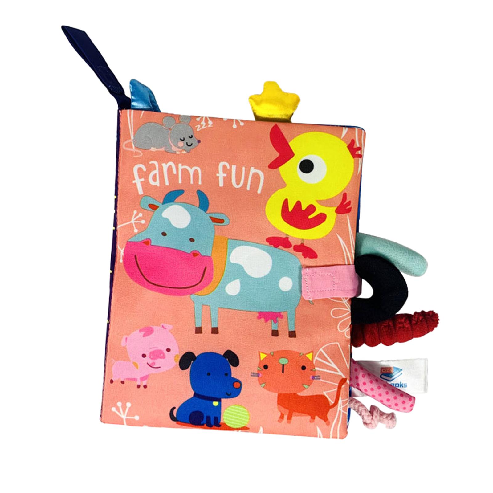 Magideal - Libro De Tela Suave Con Tema De Animales Para Padres Y Hijos, Libro Interactivo Arrugado, Juguete Sonajero Para Cochecito, Juguetes Para Bebés Recién Vacas