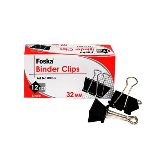 Doble clip de carpeta Negro 32 mm 800-3 FOSKA