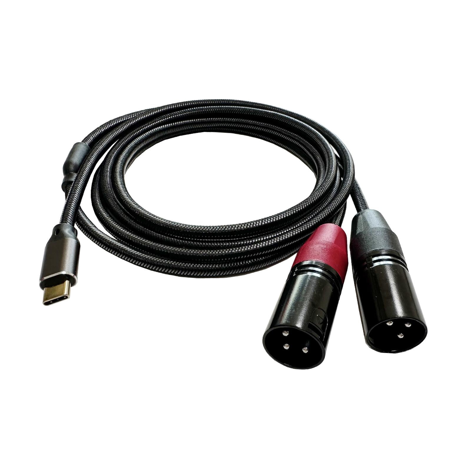 Bothyi - Cable Usb C A 2 Xlr De 3 Pines Con Micrófono Balanceado Para Amplificador, Auriculares Y Altavoz De 1,8 M