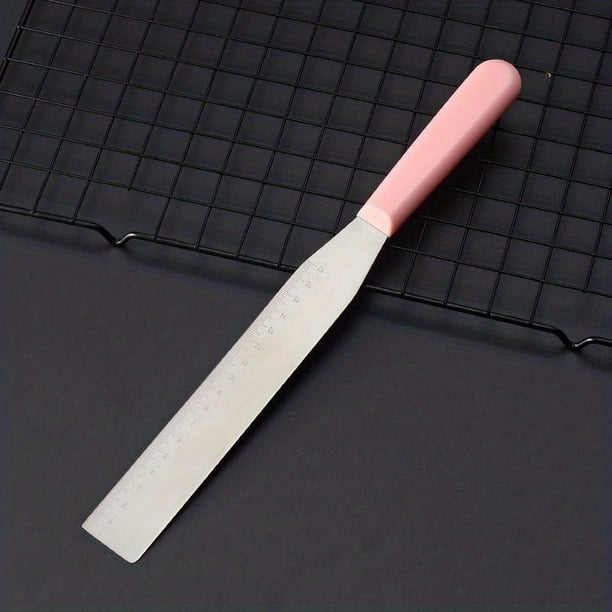 1pc, Icing Spatula (8''/10''/12''), Stainless Steel Straight Icing Spatula With Measurements, Cake Decorating Tool, Baking Tools, Kitchen Gadgets, Kitchen Accessories, Home Kitchen Items