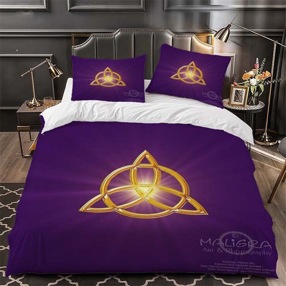 Celtic Knot Themed Bedding Three-Piece Set Duvet Cover and Pillowcase Set
