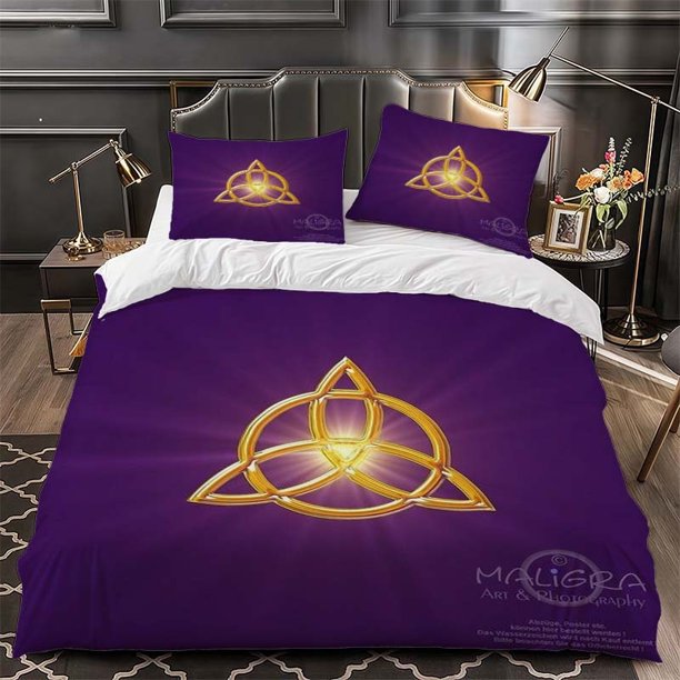 Celtic Knot Themed Bedding Three-Piece Set Duvet Cover and Pillowcase Set