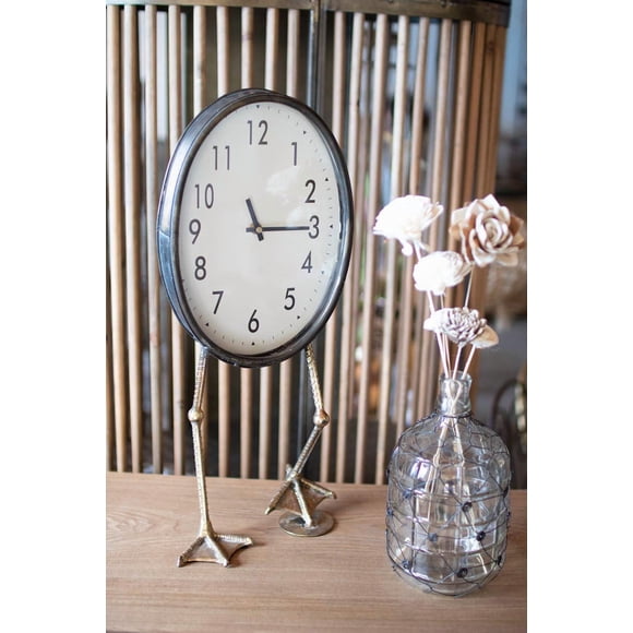 Reloj de mesa Kalalou CLL2471, blanco y negro, 21 cm x 8,5 cm x 4 cm