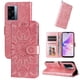 thumbnail image 5 of Funda tipo cartera FOXDOCK para OnePlus Nord N20 SE 4G , diseño girasol en relieve, cuero PU, cierre magnético, soporte y tarjetero, 5 of 5